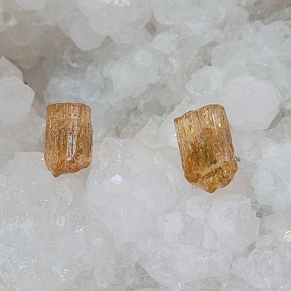 Náušnice Topaz Imperial surový